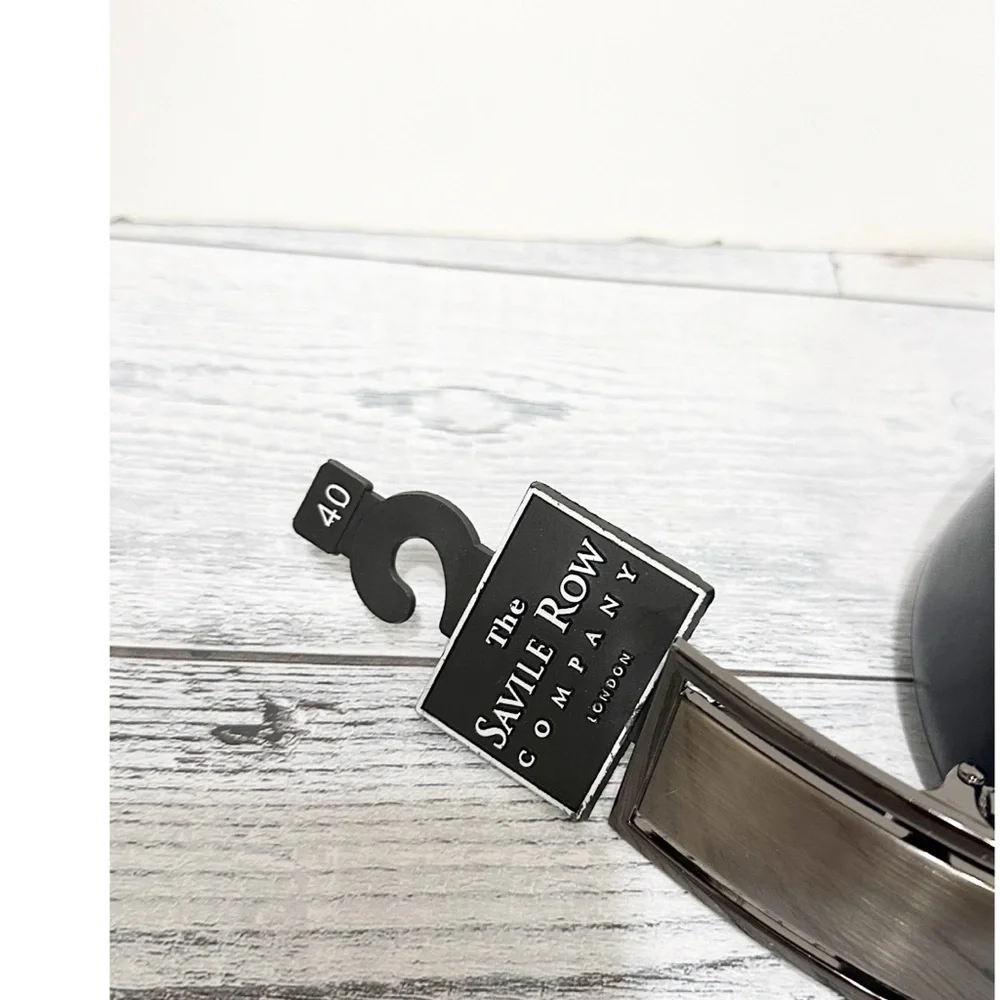 Men’s Seville Row London Black Leather Belt NWT Sz 40